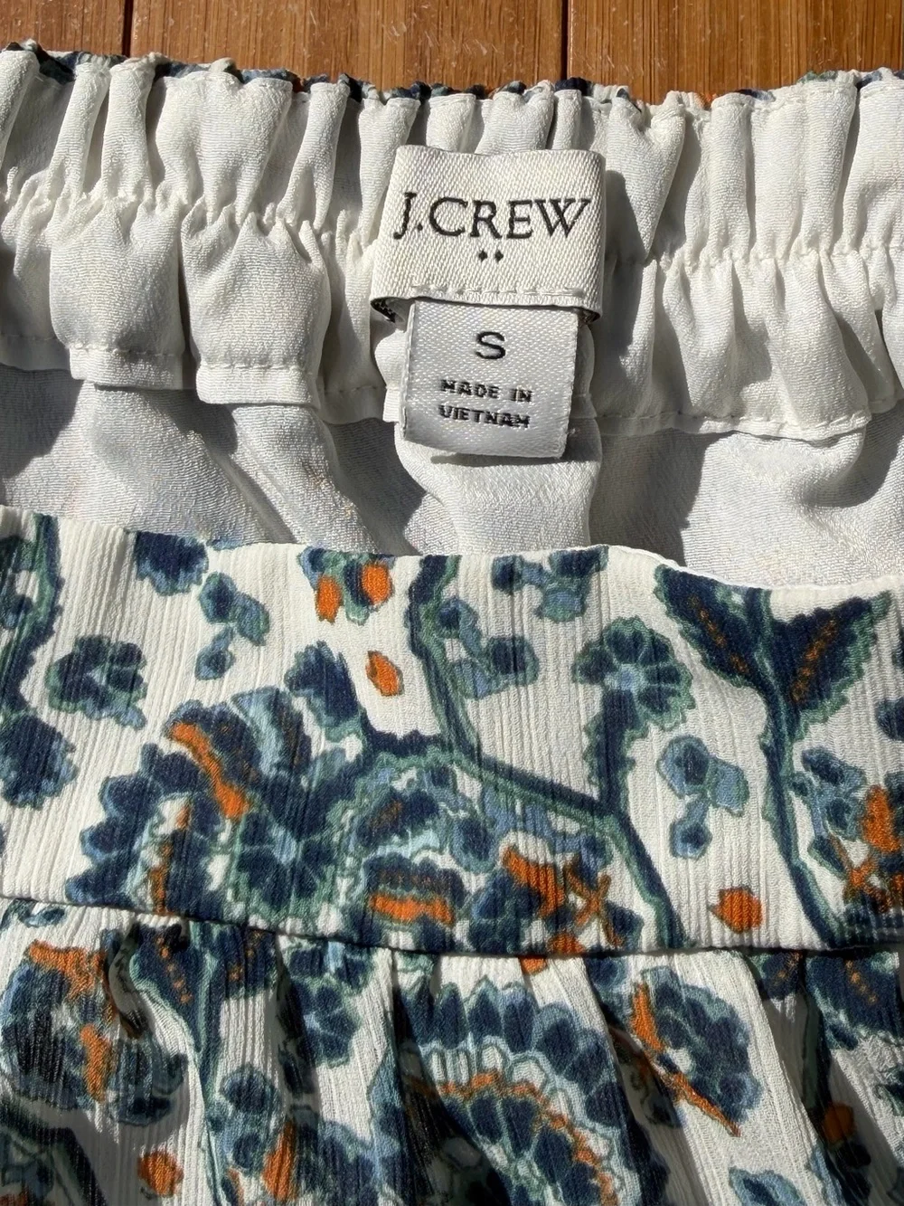 J Crew Paisley Block Print Tiered Ruffle Mini Skirt Cottagecore Floral Flowy